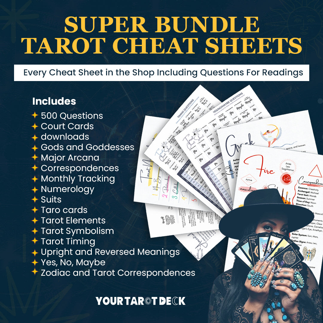 Super Tarot Bundle, Printable Cheat Sheets 90% off Use for Journal Pages, Card Meanings, Reference Guide